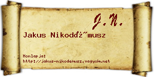 Jakus Nikodémusz névjegykártya